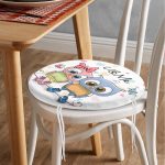 - RealHomes Yuvarlak Fermuarlı Minder - Realhomes Sevimli Kediler Dijital Baskılı Yuvarlak Fermuarlı Sandalye Minderi Realhomes