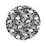 - RealHomes Yuvarlak Fermuarlı Minder - Realhomes  Kuru Kafa ve Kelebek Tasarımlı Yuvarlak Fermuarlı Sandalye Minderi Realhomes