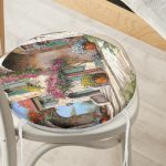 - RealHomes Yuvarlak Fermuarlı Minder - Realhomes  Yağlı Boya Manzara Desenli Özel Tasarımlı Dijital Baskılı Yuvarlak Fermuarlı Sandalye Minderi Realhomes