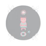 Gri Zeminde Deniz ve Ayıcık Desenli Modern Yuvarlak Fermuarlı Sandalye Minderi Realhomes