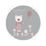 - RealHomes Yuvarlak Fermuarlı Minder - Realhomes Gri Zeminde Balon ve Ayıcık Desenli Bebek Odası Yuvarlak Fermuarlı Sandalye Minderi Realhomes