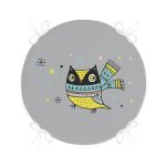 - RealHomes Yuvarlak Fermuarlı Minder - Realhomes Realhomes Gri Zeminde Atkılı Baykuş Desenli Modern Yuvarlak Fermuarlı Sandalye Minderi Realhomes