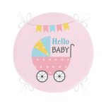 - RealHomes Yuvarlak Fermuarlı Minder - Realhomes Pembe Zeminli Bebek Arabası Temalı Özel Tasarımlı Dijital Baskılı Çocuk Odası Yuvarlak Fermuarlı Sandalye Minderi Realhomes