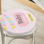 - RealHomes Yuvarlak Fermuarlı Minder - Realhomes Pembe Zemin Baby Shower Temalı Özel Tasarımlı Dijital Baskılı Çocuk Odası Yuvarlak Fermuarlı Sandalye Minderi Realhomes