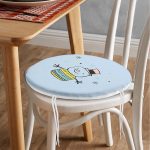 - RealHomes Yuvarlak Fermuarlı Minder - Realhomes  Mavi Zeminde Şapkalı Kardan Adam Motifli Dijital Baskılı Modern Yuvarlak Fermuarlı Sandalye Minderi Realhomes