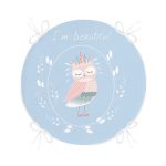 - RealHomes Yuvarlak Fermuarlı Minder - Realhomes  Mavi Zeminli Sevimli Baykuş Motifli Özel Tasarımlı Dijital Baskılı Çocuk Odası Yuvarlak Fermuarlı Sandalye Minderi Realhomes