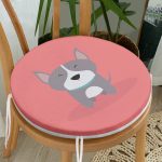 - RealHomes Yuvarlak Fermuarlı Minder - Realhomes  Realhomes Köpek Desenli Dijital Baskılı Modern Yuvarlak Fermuarlı Sandalye Minderi Realhomes