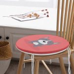 - RealHomes Yuvarlak Fermuarlı Minder - Realhomes  Realhomes Köpek Desenli Dijital Baskılı Modern Yuvarlak Fermuarlı Sandalye Minderi Realhomes