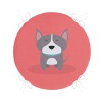 - RealHomes Yuvarlak Fermuarlı Minder - Realhomes  Realhomes Köpek Desenli Dijital Baskılı Modern Yuvarlak Fermuarlı Sandalye Minderi Realhomes