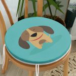 - RealHomes Yuvarlak Fermuarlı Minder - Realhomes Realhomes Köpek Desenli Dijital Baskılı Modern Yuvarlak Fermuarlı Sandalye Minderi Realhomes