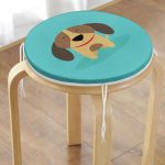 - RealHomes Yuvarlak Fermuarlı Minder - Realhomes Realhomes Köpek Desenli Dijital Baskılı Modern Yuvarlak Fermuarlı Sandalye Minderi Realhomes