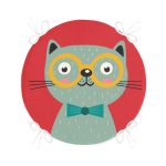 - RealHomes Yuvarlak Fermuarlı Minder - Realhomes Realhomes Renkli Kedi Dijital Baskılı Modern Yuvarlak Fermuarlı Sandalye Minderi Realhomes