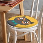 - RealHomes Yuvarlak Fermuarlı Minder - Realhomes Realhomes Renkli Kedi Dijital Baskılı Modern Yuvarlak Fermuarlı Sandalye Minderi Realhomes