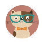 - RealHomes Yuvarlak Fermuarlı Minder - Realhomes Realhomes Renkli Kedi Dijital Baskılı Modern Yuvarlak Fermuarlı Sandalye Minderi Realhomes