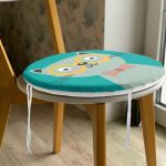 Realhomes Renkli Kedi Dijital Baskılı Modern Yuvarlak Fermuarlı Sandalye Minderi Realhomes