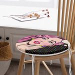 - RealHomes Yuvarlak Fermuarlı Minder - Realhomes  Pop Art Retro Dijital Baskılı Yuvarlak Fermuarlı Sandalye Minderi Realhomes