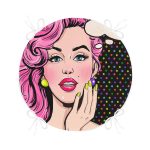 - RealHomes Yuvarlak Fermuarlı Minder - Realhomes  Pop Art Retro Dijital Baskılı Yuvarlak Fermuarlı Sandalye Minderi Realhomes