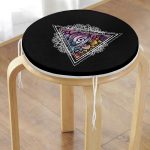 - RealHomes Yuvarlak Fermuarlı Minder - Realhomes  Üçüncü Göz Motifli Özel Tasarım Dijital Baskılı Yuvarlak Fermuarlı Sandalye Minderi Realhomes