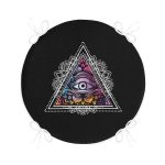 - RealHomes Yuvarlak Fermuarlı Minder - Realhomes  Üçüncü Göz Motifli Özel Tasarım Dijital Baskılı Yuvarlak Fermuarlı Sandalye Minderi Realhomes