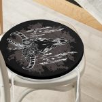 - RealHomes Yuvarlak Fermuarlı Minder - Realhomes Realhomes Cow Head Özel Tasarım Dijital Baskılı Yuvarlak Fermuarlı Sandalye Minderi Realhomes