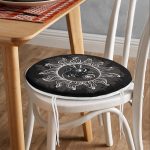 - RealHomes Yuvarlak Fermuarlı Minder - Realhomes Realhomes Özel Tasarım Güneş Ay Motifli Yuvarlak Fermuarlı Sandalye Minderi Realhomes