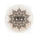 Özel Tasarım Çiçek Üçüncü Göz Motifli Yuvarlak Fermuarlı Sandalye Minderi Realhomes