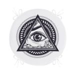 - RealHomes Yuvarlak Fermuarlı Minder - Realhomes  Beyaz Zeminde Lacivert Üçüncü Göz Dijital Baskılı Yuvarlak Fermuarlı Sandalye Minderi Realhomes