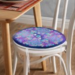 - RealHomes Yuvarlak Fermuarlı Minder - Realhomes Gökyüzü Temalı Renkli Göz Desenli Özel Tasarım Yuvarlak Fermuarlı Sandalye Minderi Realhomes