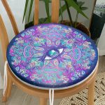 - RealHomes Yuvarlak Fermuarlı Minder - Realhomes Gökyüzü Temalı Renkli Göz Desenli Özel Tasarım Yuvarlak Fermuarlı Sandalye Minderi Realhomes