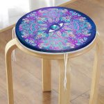 - RealHomes Yuvarlak Fermuarlı Minder - Realhomes Gökyüzü Temalı Renkli Göz Desenli Özel Tasarım Yuvarlak Fermuarlı Sandalye Minderi Realhomes