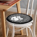 - RealHomes Yuvarlak Fermuarlı Minder - Realhomes Siyah Beyaz Otantik Woman Özel Tasarım Dijital Baskılı Yuvarlak Fermuarlı Sandalye Minderi Realhomes