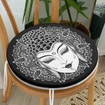 - RealHomes Yuvarlak Fermuarlı Minder - Realhomes Siyah Beyaz Otantik Woman Özel Tasarım Dijital Baskılı Yuvarlak Fermuarlı Sandalye Minderi Realhomes