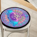 - RealHomes Yuvarlak Fermuarlı Minder - Realhomes Soyut Fil Figürlü Dijital Baskılı Özel Tasarım Modern Yuvarlak Fermuarlı Sandalye Minderi Realhomes