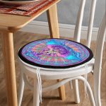 - RealHomes Yuvarlak Fermuarlı Minder - Realhomes Soyut Fil Figürlü Dijital Baskılı Özel Tasarım Modern Yuvarlak Fermuarlı Sandalye Minderi Realhomes