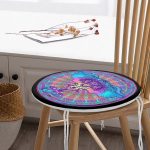 - RealHomes Yuvarlak Fermuarlı Minder - Realhomes Soyut Fil Figürlü Dijital Baskılı Özel Tasarım Modern Yuvarlak Fermuarlı Sandalye Minderi Realhomes