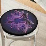 - RealHomes Yuvarlak Fermuarlı Minder - Realhomes Pembe Neon Motifli Uzak Doğu Yoga Desenli Yuvarlak Fermuarlı Sandalye Minderi Realhomes