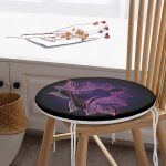 - RealHomes Yuvarlak Fermuarlı Minder - Realhomes Pembe Neon Motifli Uzak Doğu Yoga Desenli Yuvarlak Fermuarlı Sandalye Minderi Realhomes