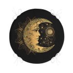 Realhomes Özel Tasarım Gold Ay Desenli Saat Yuvarlak Fermuarlı Sandalye Minderi Realhomes