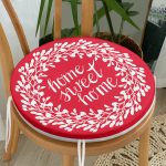 - RealHomes Yuvarlak Fermuarlı Minder - Realhomes Home Sweet Home Dijital Baskılı Yuvarlak Fermuarlı Sandalye Minderi Realhomes