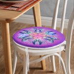 - RealHomes Yuvarlak Fermuarlı Minder - Realhomes  Gökkuşağı Motifli Renkli Çiçekli Özel Tasarım Yuvarlak Fermuarlı Sandalye Minderi Realhomes