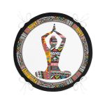 - RealHomes Yuvarlak Fermuarlı Minder - Realhomes  Siyah Zeminde Yoga Motifli Yuvarlak Fermuarlı Sandalye Minderi Realhomes