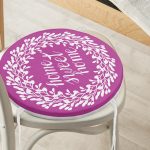 Home Sweet Home Dijital Baskılı Yuvarlak Fermuarlı Sandalye Minderi Realhomes