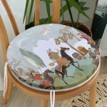 Realhomes Özel Tasarım Osmanlı Atlı Minyatür Yuvarlak Fermuarlı Sandalye Minderi Realhomes