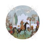 Realhomes Özel Tasarım Osmanlı Atlı Minyatür Yuvarlak Fermuarlı Sandalye Minderi Realhomes