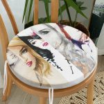 - RealHomes Yuvarlak Fermuarlı Minder - Realhomes  Fashion Womens Dijital Baskılı Yuvarlak Fermuarlı Sandalye Minderi Realhomes