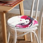 - RealHomes Yuvarlak Fermuarlı Minder - Realhomes  Sulu Boya Özel Tasarım Fashion Women Dijital Baskılı Yuvarlak Fermuarlı Sandalye Minderi Realhomes