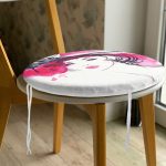 - RealHomes Yuvarlak Fermuarlı Minder - Realhomes  Sulu Boya Özel Tasarım Fashion Women Dijital Baskılı Yuvarlak Fermuarlı Sandalye Minderi Realhomes