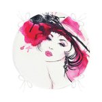 - RealHomes Yuvarlak Fermuarlı Minder - Realhomes  Sulu Boya Özel Tasarım Fashion Women Dijital Baskılı Yuvarlak Fermuarlı Sandalye Minderi Realhomes