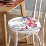 - RealHomes Yuvarlak Fermuarlı Minder - Realhomes Fashion Girl Şapka Özel Tasarım Dijital Baskılı Yuvarlak Fermuarlı Sandalye Minderi Realhomes