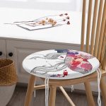 - RealHomes Yuvarlak Fermuarlı Minder - Realhomes Fashion Girl Şapka Özel Tasarım Dijital Baskılı Yuvarlak Fermuarlı Sandalye Minderi Realhomes